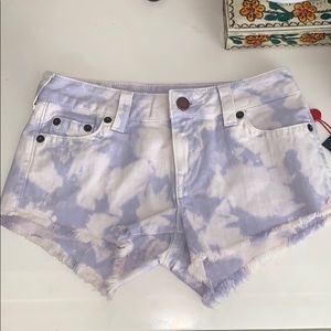 True Religion Tie Dye denim shorts